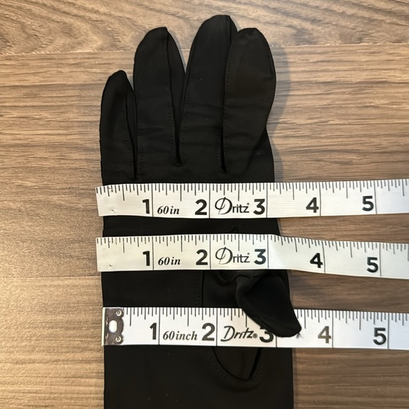 Vintage Saks Fifth Avenue Black Beaded Small Bows Dramatic Slender Elbow Gloves - Picture 11 of 14